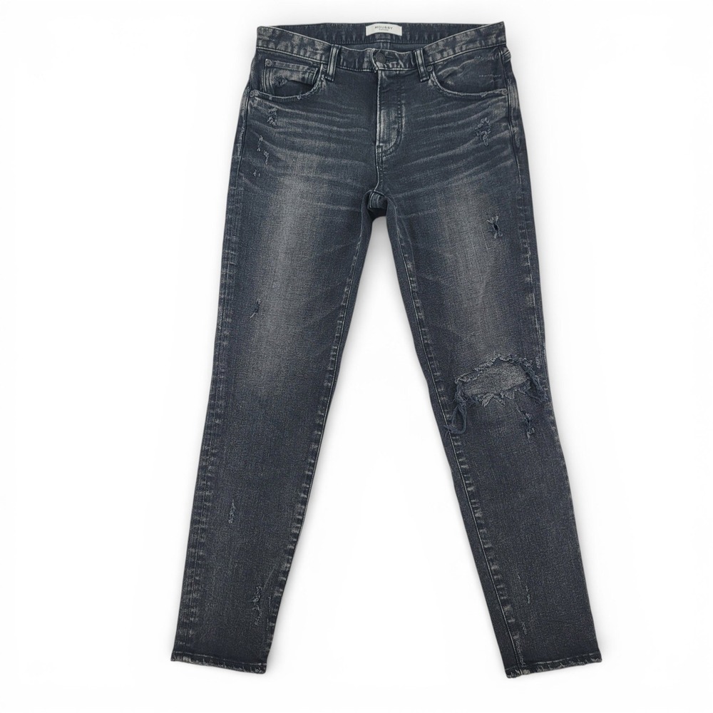 Moussy Vintage Womens Jeans 27 Black Distressed Skinny Stretch Made In Japan‎